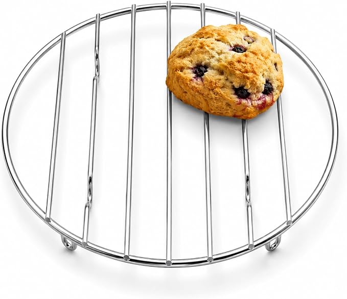 Mrs. Anderson's Baking Professional Round Cooling Rack, Heavy Duty Steel, 6 x 6 x 0.5-Inches