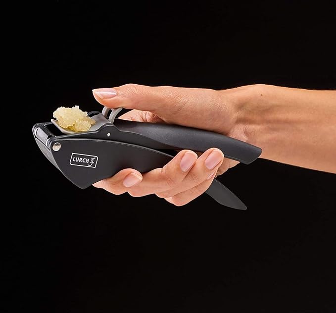 Lurch Germany Garlic Press, Peeler, Mincer, Easy To Clean - Black