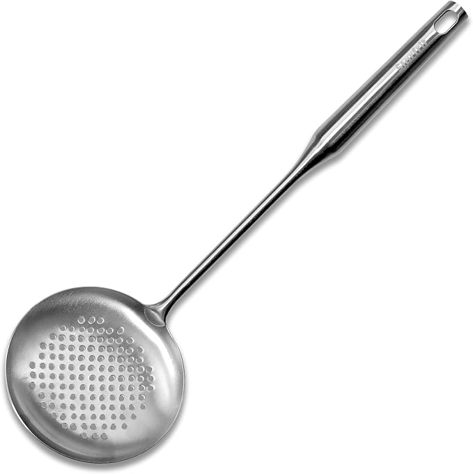Starfrit Stainless Steel 14.8'' Asian Style Skimmer - Perfect for Wok Cooking, Broths and Noodles