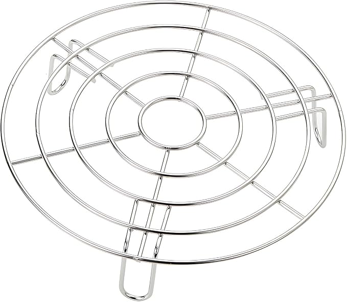 Cooking Rack with 2.8" Height Legs Round Stainless Steel with Legs Dia 8.7" Heavyweight Cross Wire Steaming Cooling Barbecue Rack/Carbon Baking Net/Grill/Pan Grate (Height 2.8",8.7"/22cm)