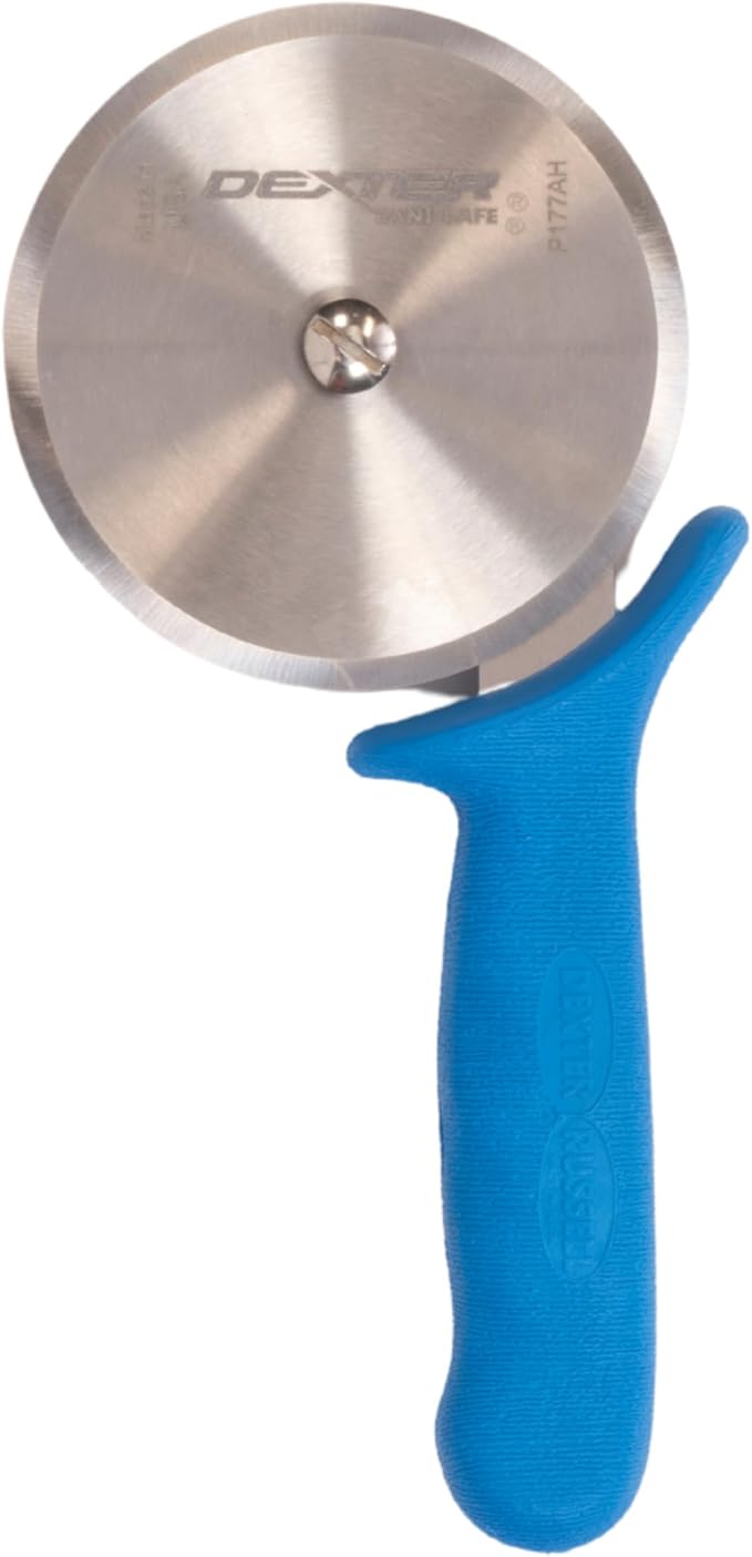 Dexter-Russell P177AH 4-Inch Pizza Cutter with High-Heat Blue Handle | DEXSTEEL® Stain-Free High Carbon Steel Blade | Commercial Grade, Dishwasher Safe