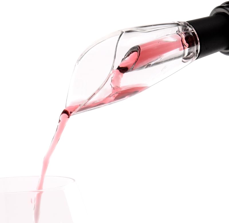 Wine Aerator Pourer – Instantly Aerates Wine While Pouring, Smooth Drip-Free Flow, Reusable Acrylic and Silicone Wine Decanter Spout for Home Bar and Entertaining
