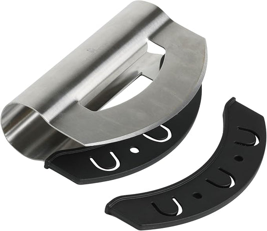 Mindful Design Salad Chopper Tool, Mezzaluna Knife Stainless Steel Vegetable Rocker With Blade Covers