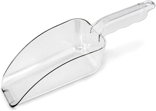 New Star Foodservice Commercial Grade Polycarbonate Plastic Utility Ice Scoop, Clear, 24 oz