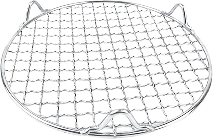 Round BBQ Grill Rack Cooling Rack 304 Stainless Steel Heavy Duty Wire Racks with Feet for Baking Cooking Grilling Fits Air Fryer Pressure Cooker Stockpot Round Cake Pan (13.4 Inch)