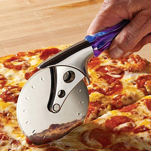 Pizza Cutter Turning Kit - 4” Diameter Stainless Steel Blade - Chrome Finish Pizza Slicer for Pizza Cutting - Pizza Accessories and Supplies for Pizza Lovers - Easy to Install Pizza Cutter Tool