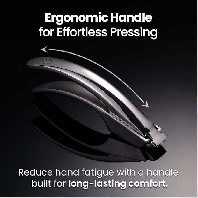 Lifetime Replacement Garlic Press Stainless Steel No Need to Peel, Detachable Handle for Fine Mincing-Premium Garlic Mincer Tool, Rust-Proof, Easy to Clean, Dishwasher Safe Garlic Crusher