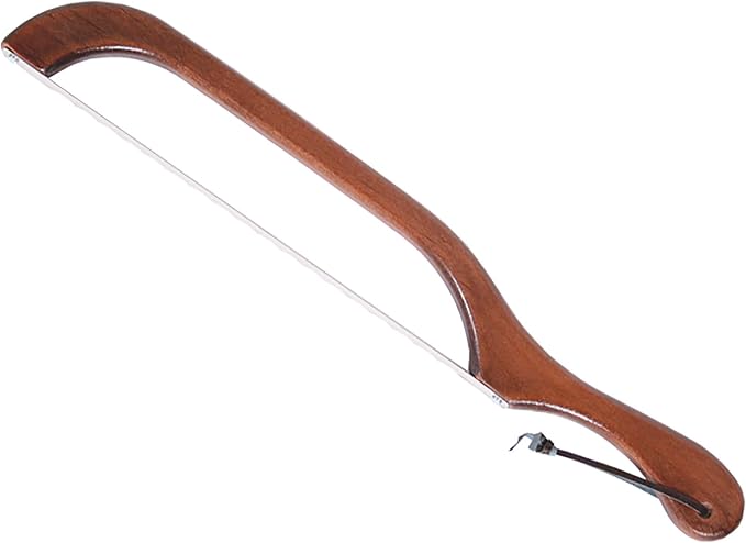 Out of the Woods of Oregon Bread and Bagel Slicer Bow Saw Bread Knife for Home Made Bread - Natural Alder - Choose from RIGHT OR LEFT HANDED (Walnut - Right Handed)