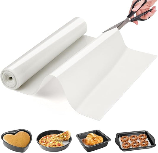 Cut to Size Silicone Baking Mat Roll - Best German Silicone - Non Stick Pastry Dough Rolling Mat, Heat Ressiatnt Air Fryer Freeze Dryer Mat, Non-slip Silicone Pan Liner