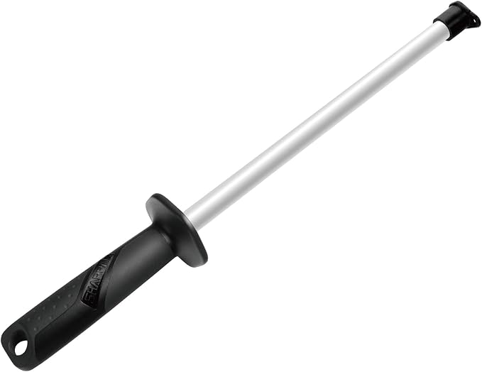 SHARPAL 118N Professional Ceramic Sharpening Rod | Fine Honing, Steel Kitchen Knife Sharpener Stick, Anti-Breaking Cap