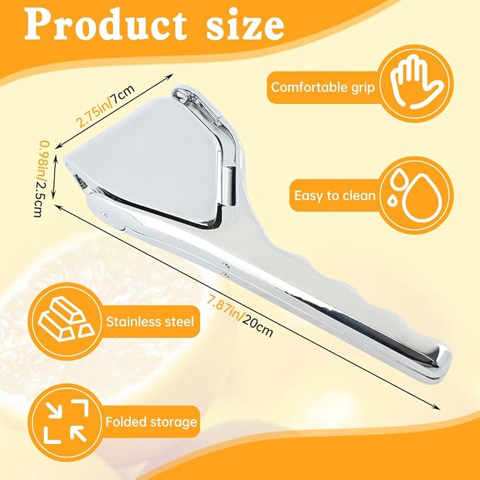 Stainless Steel Lemon Juicer, Manual Lemon Squeezer Handheld Citrus Squeezer Juice Extractor for Citrus Lime Orange