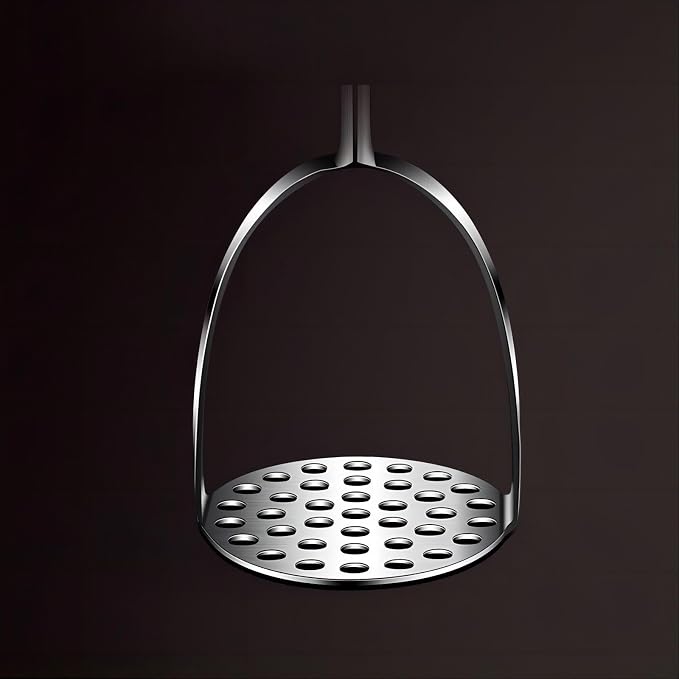 REDANT 13.5" Stainless Steel Potato Masher with Wooden Handle - Heavy Duty Metal Masher for Mashed Potatoes, Avocado, Beans & Sweet Potato - Commercial & Home Kitchen Utensil (Dishwasher Safe)