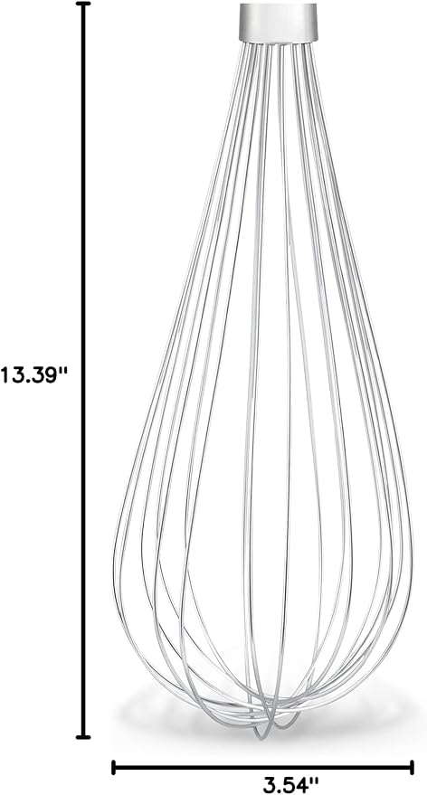Culinare Naturals C70010 Whisk | Sustainable Bamboo/Stainless Steel | (L)340mm x (W)90mm | Manual Hand Held Whisking Tool/Kitchen Utensil | Metal Balloon Whisk | Not Dishwasher Safe