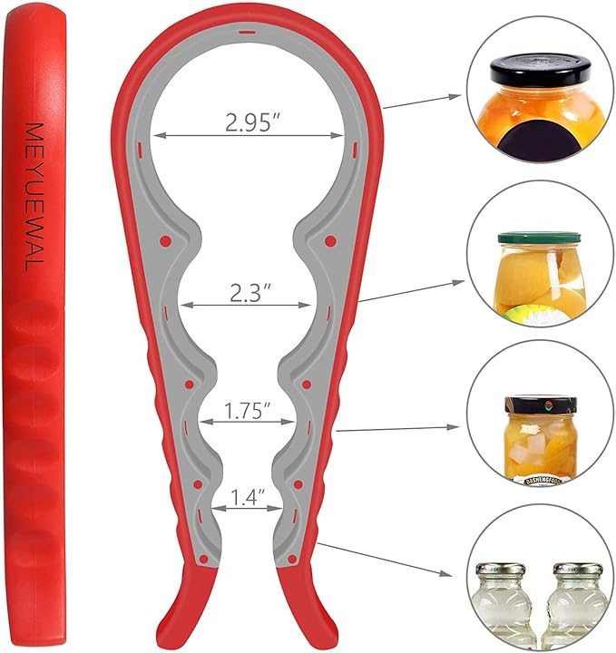 Jar Opener Bottle Opener for Weak Hands, 4&5 in 1 Multifunctional Non-Slip Can Lid Opener Tools with Silicone Jar Gripper Pad for Seniors, Children and Arthritic Hands(6-piece -set)