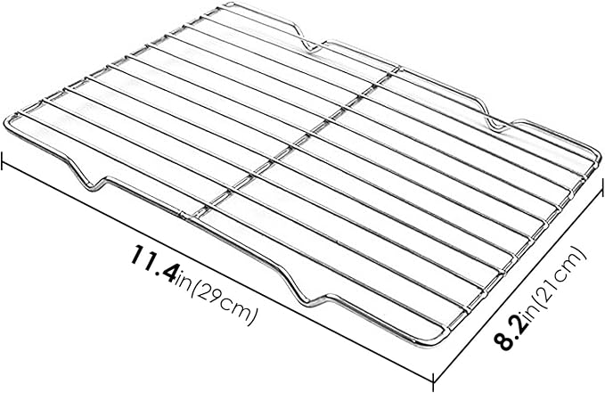 Cooling Rack for Baking, 8.3" x 11.4" Grill Rack, Stainless Steel Wire Cookie Rack Fits Quarter Sheet Pan, Small Grid Baking Rack for Baking Cooking Roasting Oven