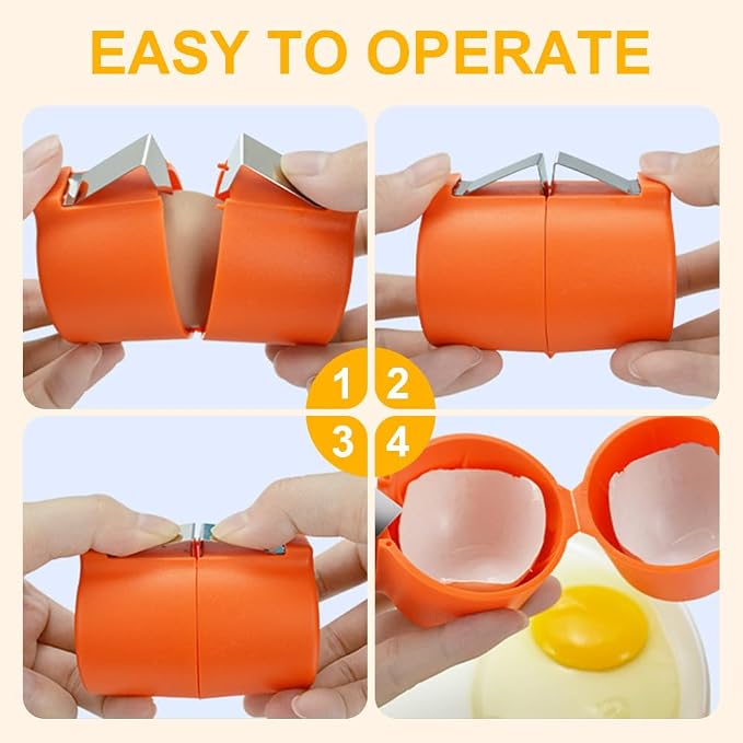 Egg Shell Opener, 2026 Premium Egg Shell Cutter Eggs Shell Separator for for Home Kitchen Gadgets, Multifunctional Egg Cutter Egg Cracker Separator Raw Eggs (Red)
