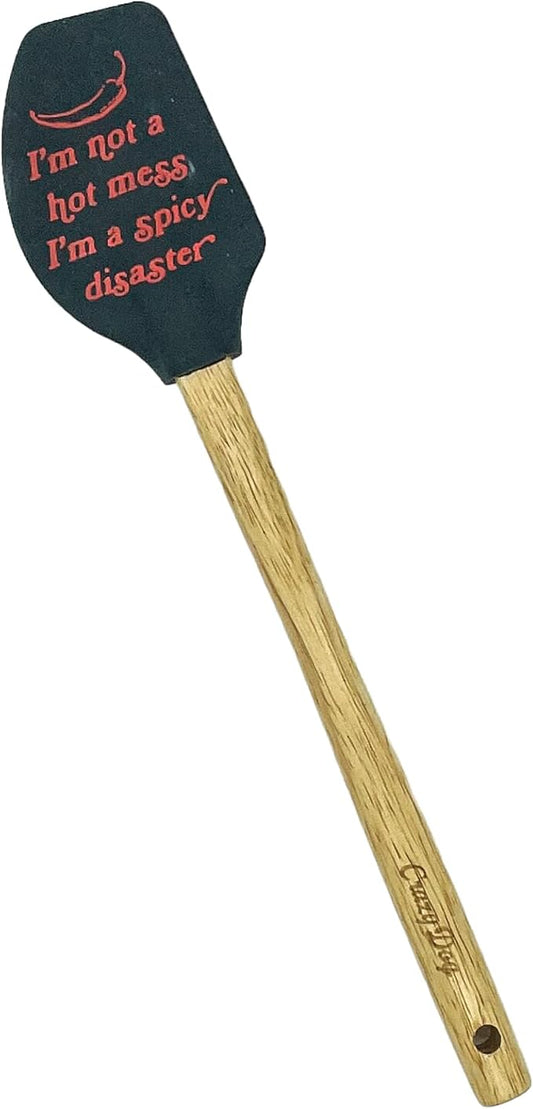 Spatula Im Not A Hot Mess Im A Spicy Disaster Funny Humor Chili Pepper Art | Kitchen Gear, Baking Tools, Funny Silicone Scraper Spatula, Graphic , Cool Food, Sarcastic, Sturdy Wood, Novelty Spatulas for