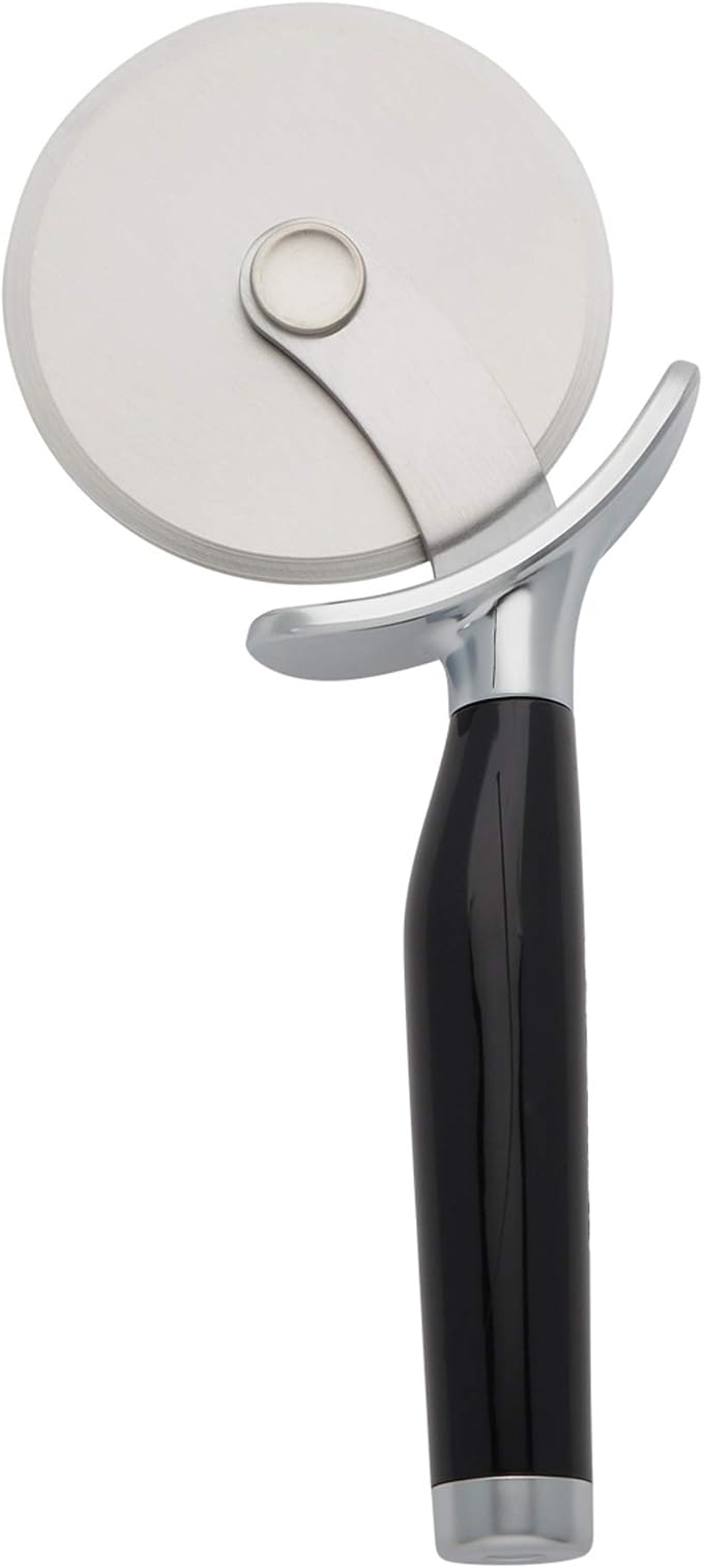 Pizza Pan,Wide Rim,16 In. & KitchenAid Classic Pizza Wheel, 9-Inch, Black