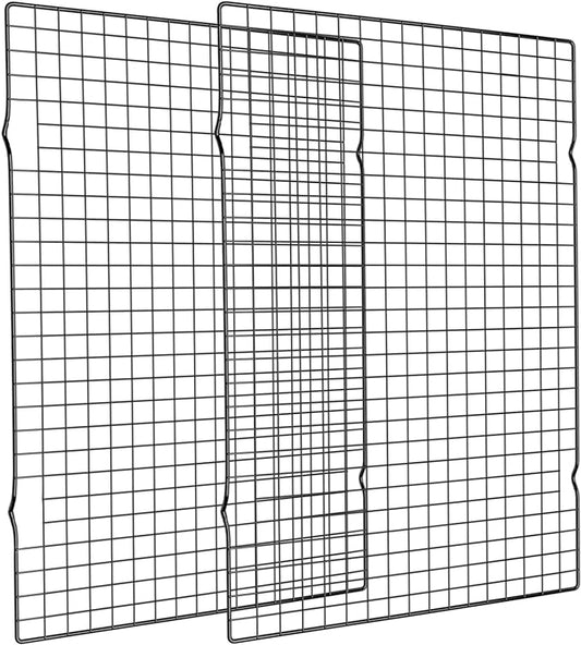 Briout Cooling Rack for Baking, 2-Pack 16x10 Inches Baking Rack, Thick Wire Cookie Rack for Cooking, Roasting, Grilling, Drying, Oven Safe, Fits Half Sheet Pan, Black