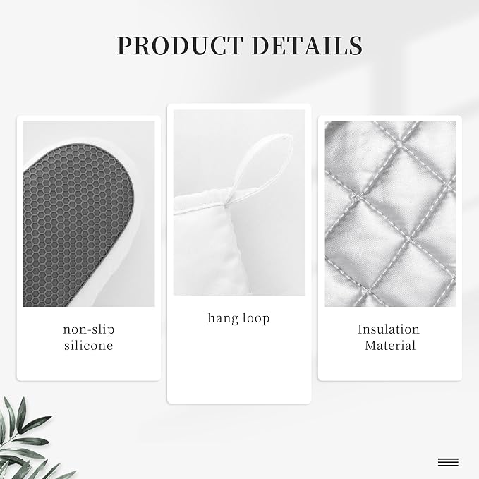 Farmhouse Oven Mitts and Pot Holders Kitchen Oven Mitts Heat Resistant Kitchen Gloves Cotton Lining Waterproof Pot Holders 4 Piece Set for Cooking Baking Grilling