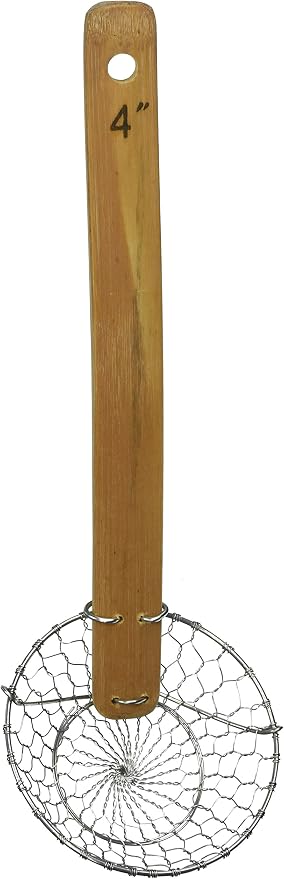 Bamboo Handle S/S Coarse Skimmer (4")