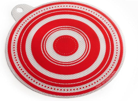 RSVP International Silicone Multi-Purpose Kitchen Tool Jar Opener/Non Skid Pad, 6.5 Round, Red