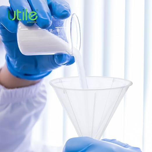 Utile 12pcs Plastic Analytical Funnel Set, PP Material, Top Diameter 64mm, Small Funnel for Lab Bottles, Recreational Activities, 4512.0014.12