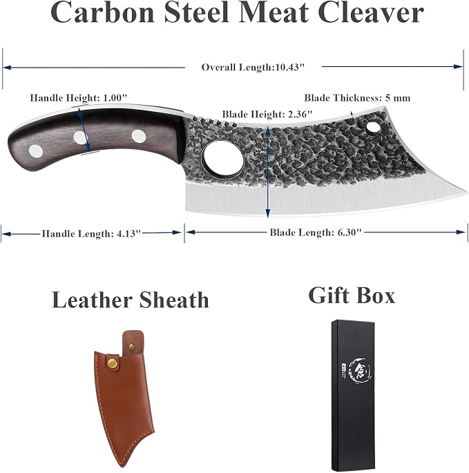 Upgraded Huusk Kitchen Chef Knife Viking Knife with Sheath Japanese Forged Japan Knives Boning Knife
