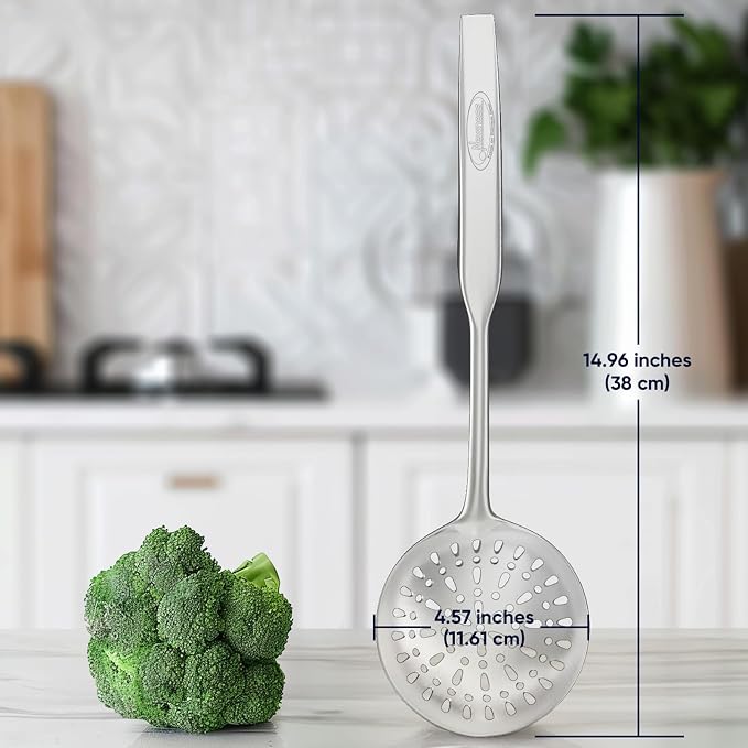 Newness Slotted Spon and Spaghetti Server, [Rustproof, Integral Forming, Durable] 304 Stainless Steel, with Vacuum Ergonomic Handle, Comfortable Grip Design