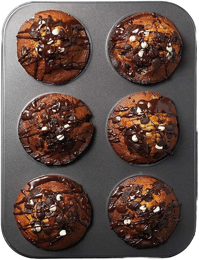 MasterClass Deep Muffin Tray/Yorkshire Pudding Tin, 6 Hole Non Stick Mould, Robust 1 mm Carbon Steel
