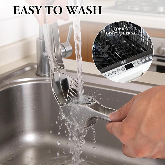 Garlic Press Crusher Mincer, Heavy Duty Kitchen Tool, Dishwasher Safe