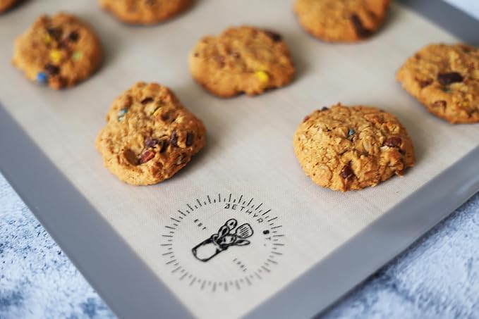 Silicone Baking Mats - 1/2 Sheet Size Baking Sheet Liners, Pack of 4, Gray | Oven Safe, Non-Stick Silicone Baking Sheet Liner, Perfect For Baking Macarons Cookies, Pastry & Cakes, (11.5 X 16.5 in)