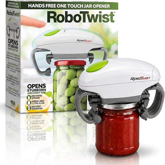 Robotwist Automatic Jar Opener,Deluxe Model with Improved Torque,Robo Twist Kitchen Gadgets for Home,Electric Handsfree Easy Jar Opener – Works on All-Jar Sizes,As Seen on TV,(Pack of 6)