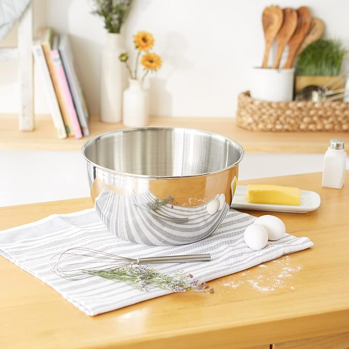 RSVP International Endurance Stainless Steel Mixing Bowls, 8 Quart