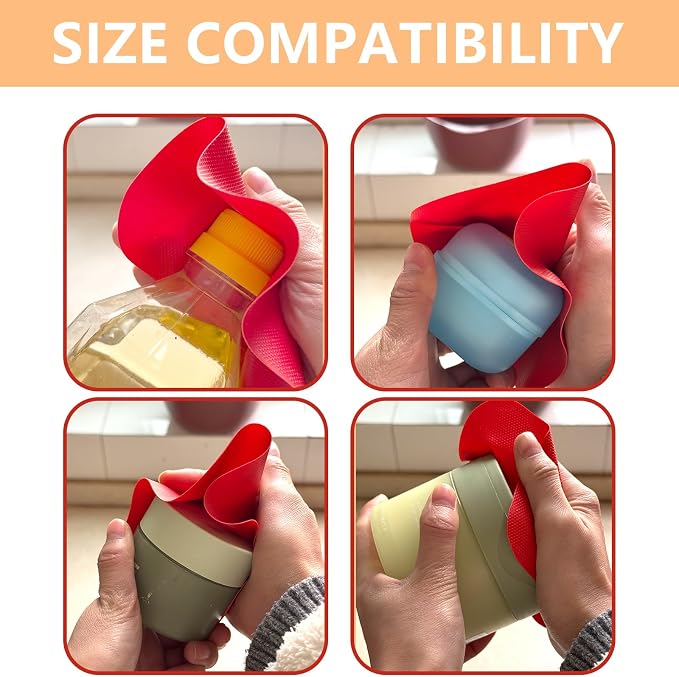 Opasyo 8 Pack Rubber Jar Opener Gripper Pads for Seniors & Weak Hands | Non slip bottle lid openers and easy grip kitchen tool. Multi-function heat resistant coaster pads for opening tight jars.