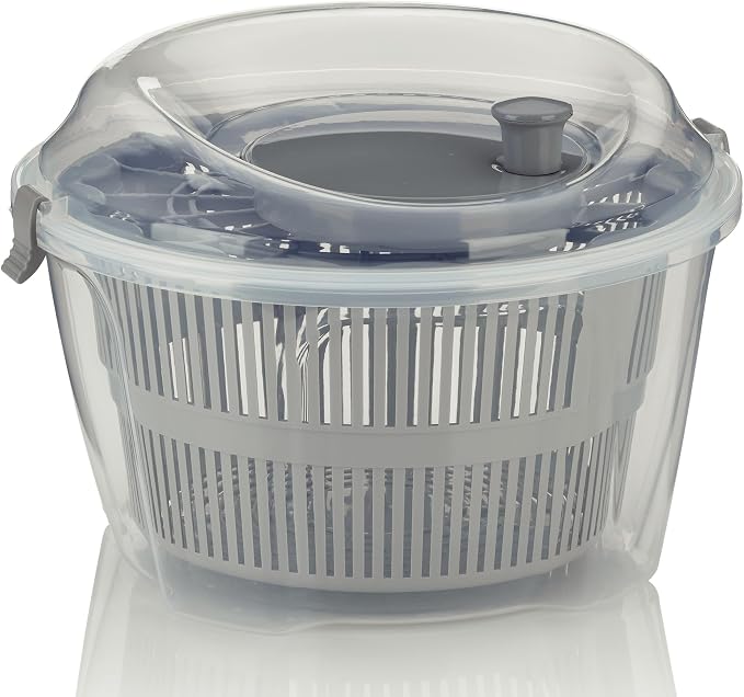 Kela Salad Spinner Mailin 4,4l of Plastic in Grey, 24.5 x 24.5 x 17.5 cm