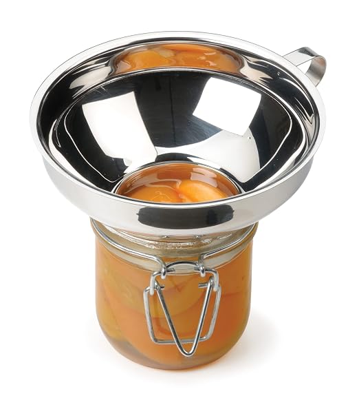 RSVP International Endurance Canning Collection Non-Reactive 18/8 Stainless Steel, Dishwasher Safe, Funnel, 2-1/4"