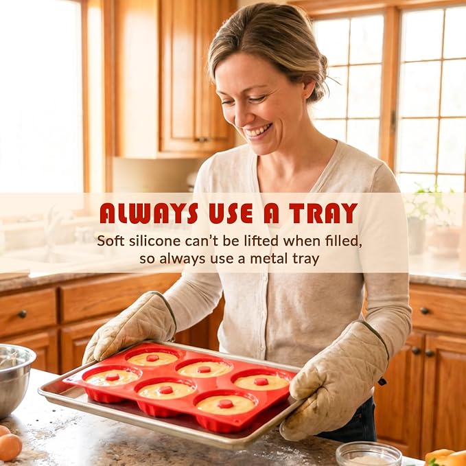 HKNMTT 2Pcs Mini Fluted Cake Pans 6-Cavity Non Stick Buntz Pan BPA Free | Food-Grade Silicone, Oven Safe, Easy Release, for Baking Cakes, Jello, Brownie