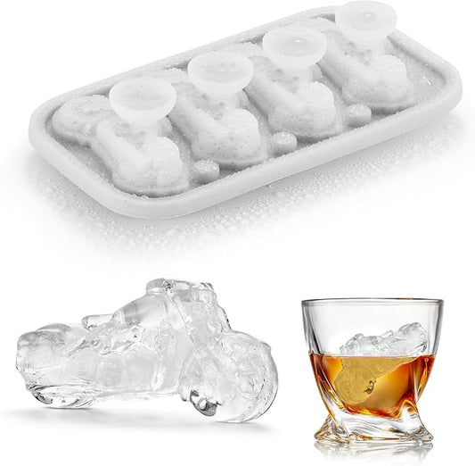 ACOOKEE Novelty Motorcycle Ice Cube Mold, Funny Motorcycle Gifts for Men, Holiday Stocking Stuffers for Men, Large Ice Cube Molds for Whiskey, Bourbon, Cocktails