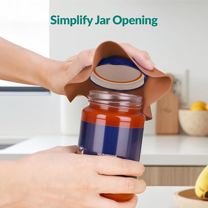 NiHome Silicone Jar Opener Gripper Pads, 6 In for Seniors, Coffee Color,4PC | Textured Back Pattern For Superior Grip, Food-Grade Silicone, Heat-Resistant Multi-Use Kitchen Pad For Jars, Pots, Spoons