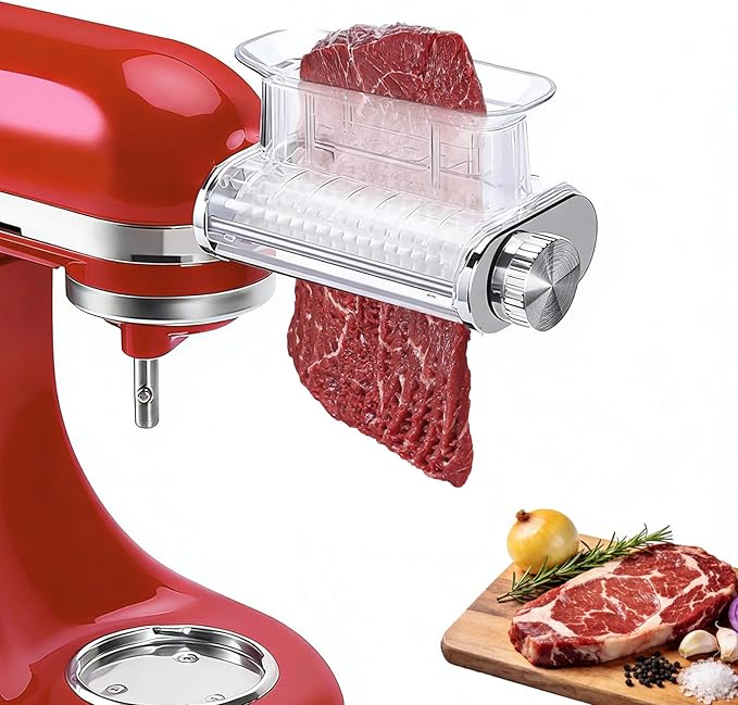 Stainless Steel Meat Tenderizer Attachment for KitchenAid Stand Mixer | 3 Adjustable Thickness, Stainless Steel Meat Tenderizer Tool , Dishwasher Safe, Suitable for Steaks, Pork Chops