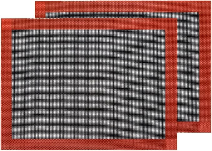Hermerlee Perforated Silicone Baking Mats, 2 PCS Eclair Silicone Mat for Half Sheet，Tray Pan Liners Perfect Bakeware for Making Cookies, Macarons, Bread and Pastry,11.8"x 15.7" (Right Angle)