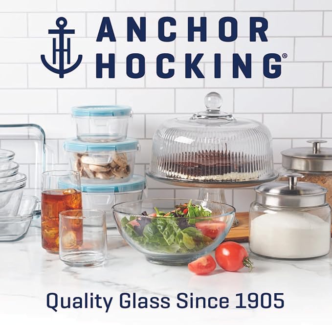Anchor Hocking Heritage Hill 1/2 Gallon Glass Jar with Lid, Set of 2
