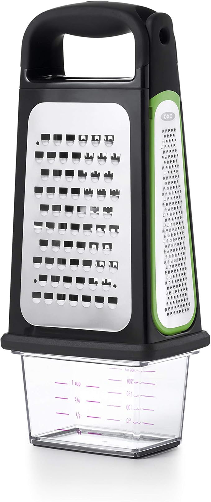 OXO Good Grips Etched Box Grater with Removable Zester + OXO Good Grips 12-Inch Stainless-Steel Locking Tongs Bundle