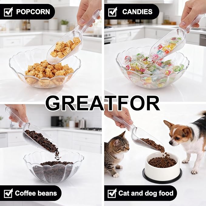 Plastic ice scoop for freezer - 6oz ice scoop BPA-FREE polycarbonate scoop with ergonomic handle, ideal for ice maker,ice cube, ice bucket, coffee beans, popcorn,ice cream, dishwasher safe (1 Pack) S