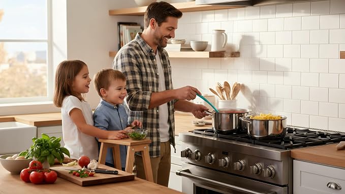 Reston Lloyd Cooking Spoon for Serving, Basting, Mixing, Heat Resistant, BPA Free Melamine 11 inch Utensil with Ergonomic Handle, Set of 6, Aqua-Blue