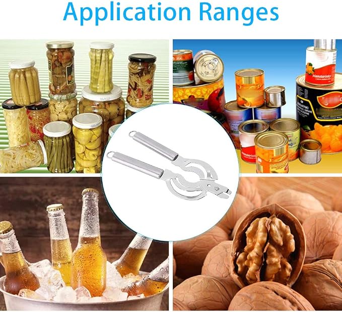 Multifunctional Stainless Steel Jar Opener, Manual Can Opener Adjustable Bottle Jar Lid Remover, Handy Screw Can Bottle Lid Grip Wrench Helper, Kitchen Tool