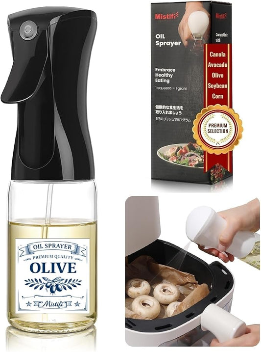 Mistifi Oil Sprayer for Cooking, 150ml Glass Olive Oil Sprayer, Fine Mist Spray Bottle for Air Fryer, Nonstick Frying, Salad, BBQ, Refillable Kitchen Oil Spray (PS88704)