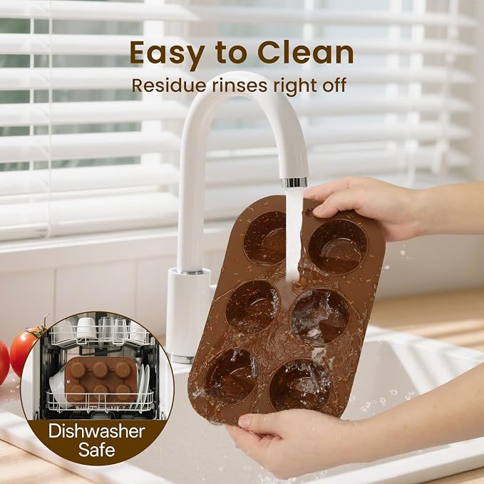 4 Pack Silicone Muffin Pan for Baking, Regular Size Nonstick Cupcake Pan, 6-Cup Silicone Muffin Tin BPA Free Dishwasher Safe, Great for Muffin Cupcake Brownie Egg Tart