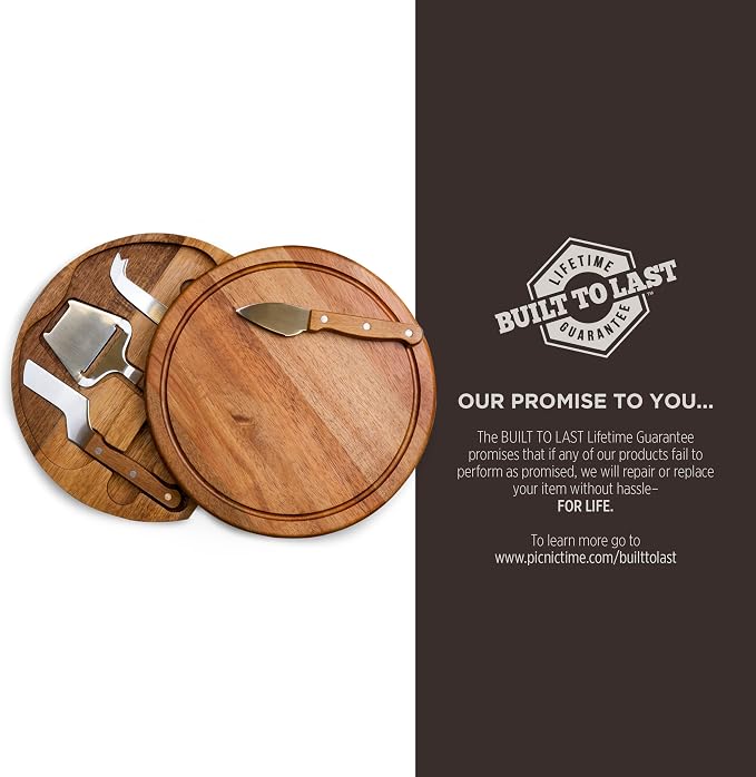 Toscana Monogram Initials P Personalized Acacia Circo Cheese Cutting Board & Tools Set